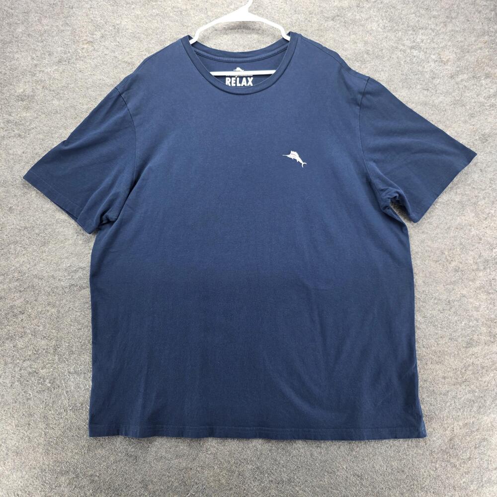 Tommy Bahama Shirt Mens Extra Large Blue Relax UPF 50 Captain of the Sip Tee